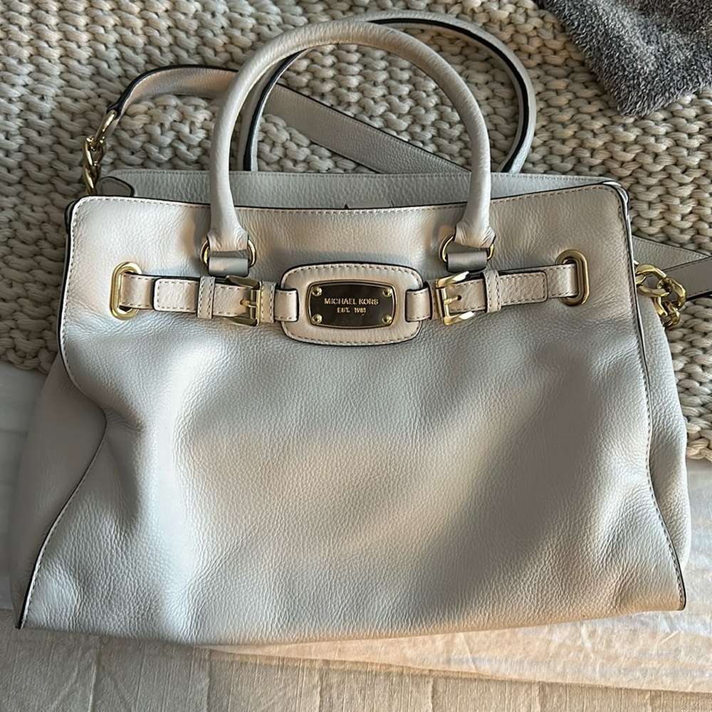 Michael Kors Hamilton Satchel, Cream